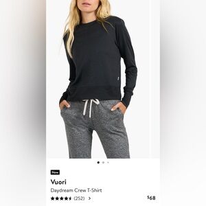 Vuori Women's Heather Black Daydream Crew Long Sleeve Top